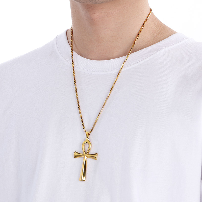 Men Accessories Bd - Kalen Creative Polished Cross Pendant Necklace