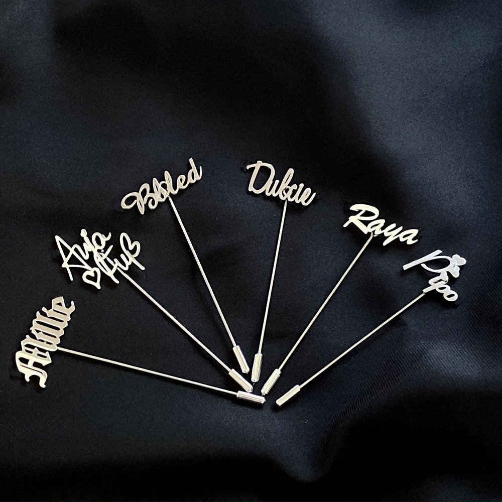 Men Accessories Wedding - Personalized Men Lapel Pin Custom Name