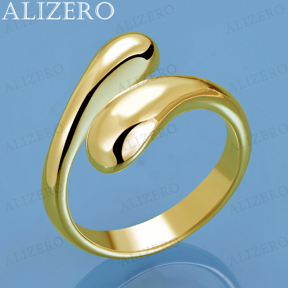Men'S Accessories Drop Shipping - ALIZERO 18K Gold Water Drop Rings