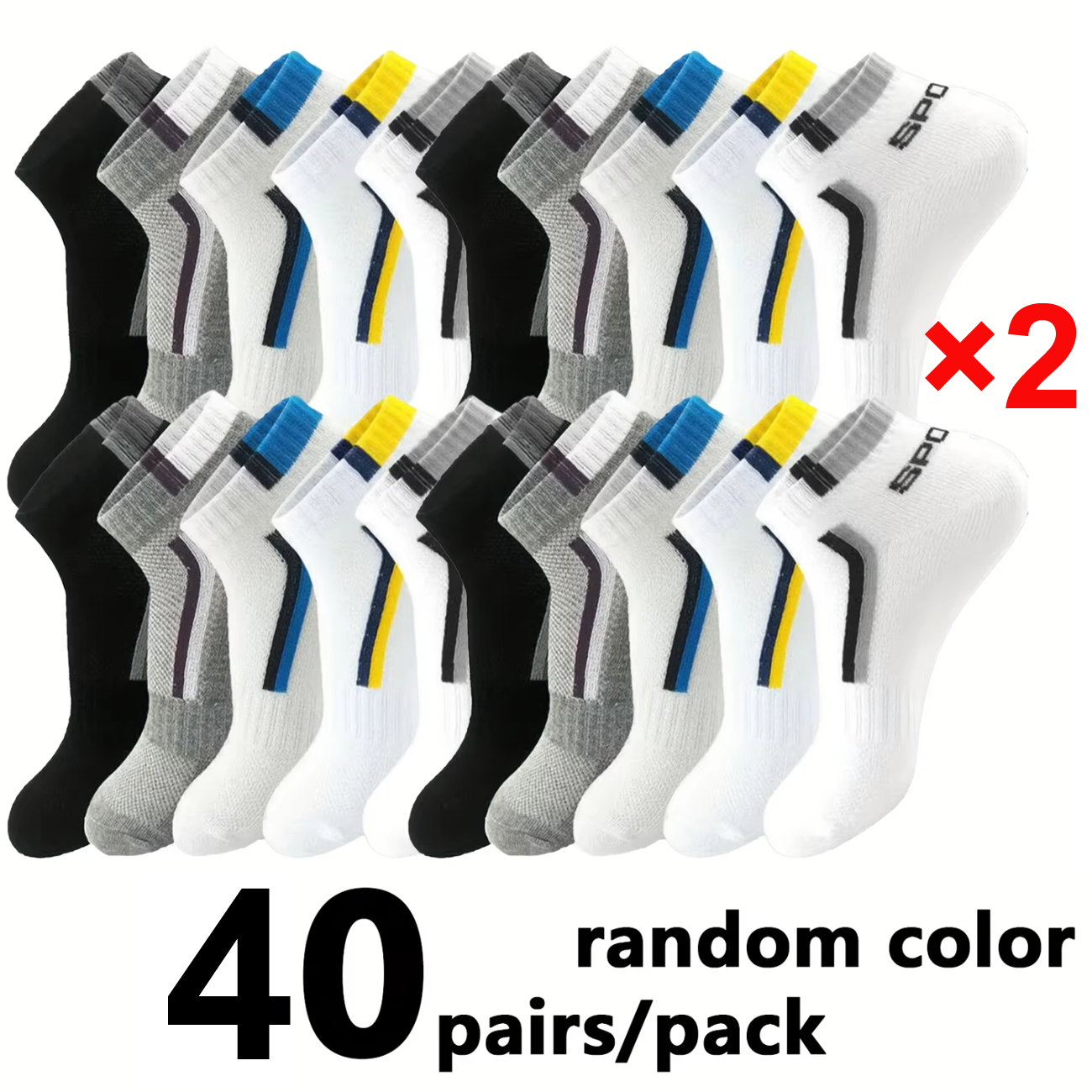 Men Accessories To Wear - 5/40 Pairs Mens Ankle Boat Socks