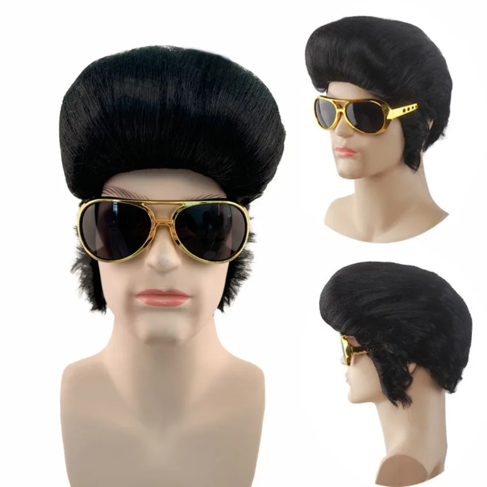 Men Accessories To Wear - Retro Man Star Cosplay Wig Black