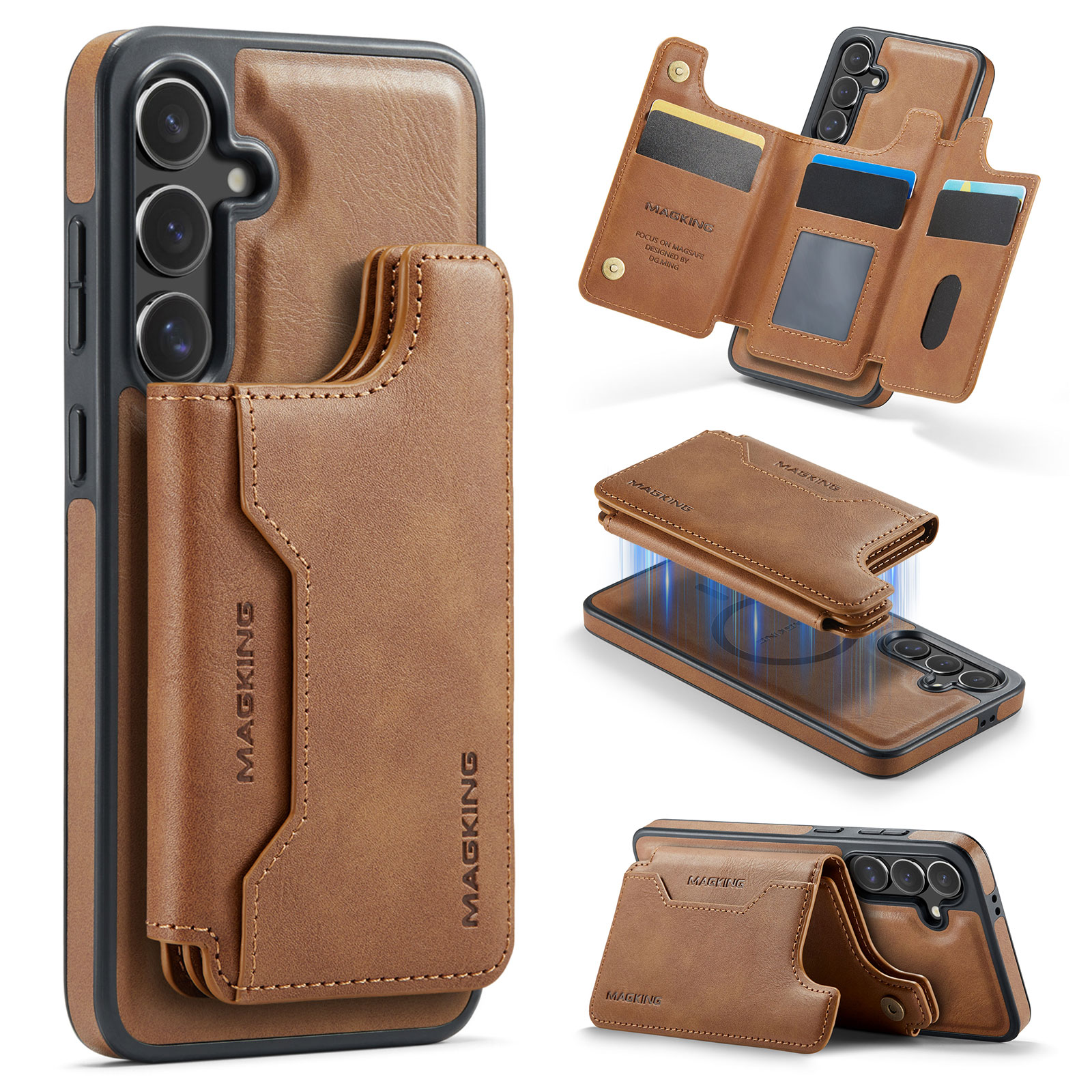 Bifold Leather Wallet - 2 in 1 Detachable Card Holder