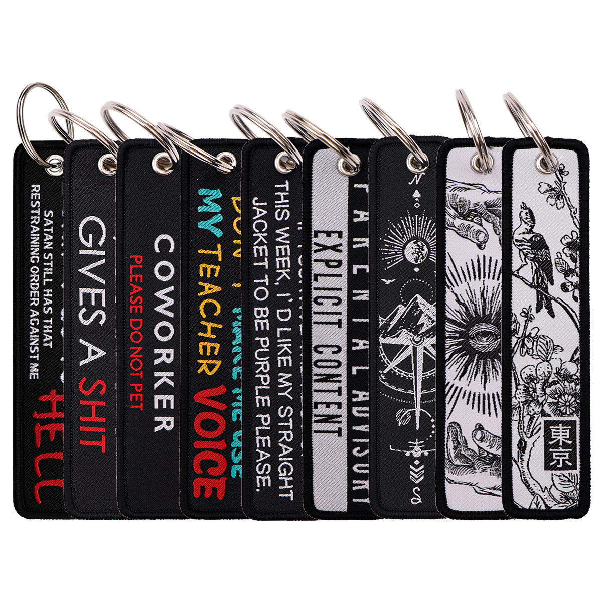 Men'S Accessories Quotes - Quote Phrase Words Embroidery Key Fob