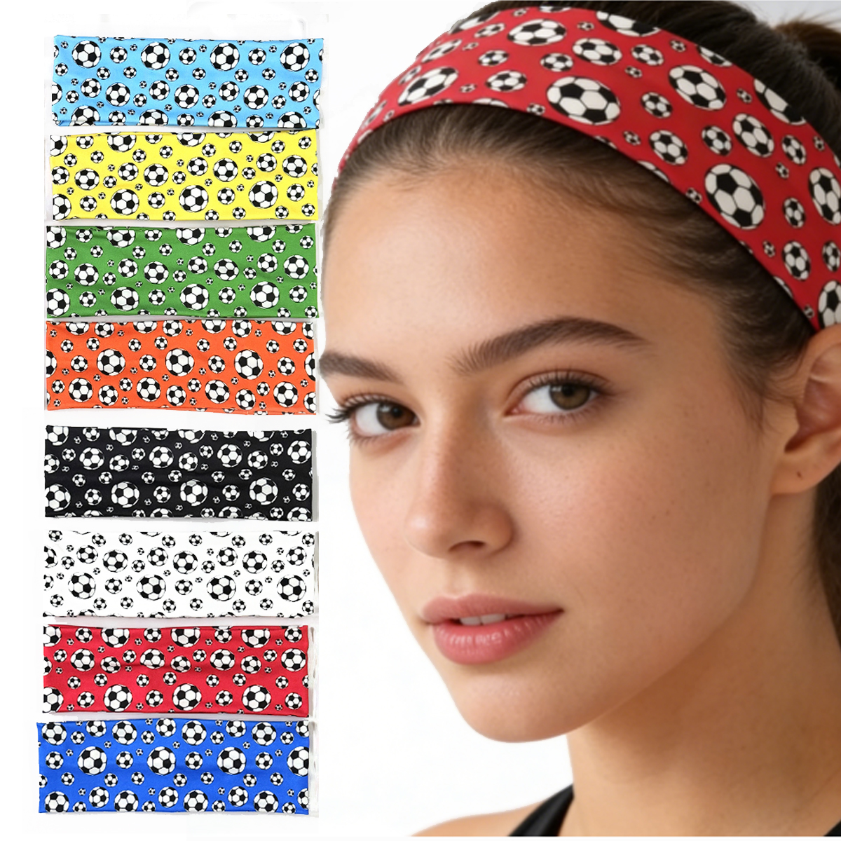 Men'S Yoga Accessories - Soccer Print Sports Headband, Moisture Wicking