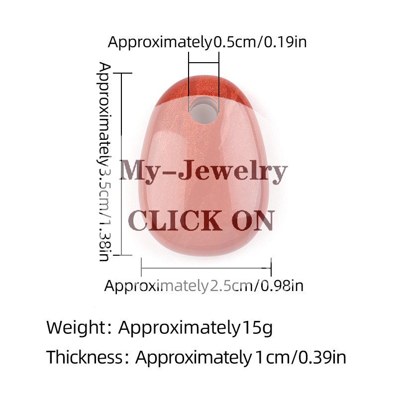 Men Accessories Earrings - Trapezium Pendant 25x35mm Natural Stone Charm