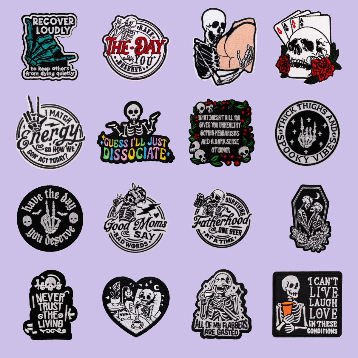 Men'S Accessories Quotes - Skull Quotes Embroidery Patch Iron On