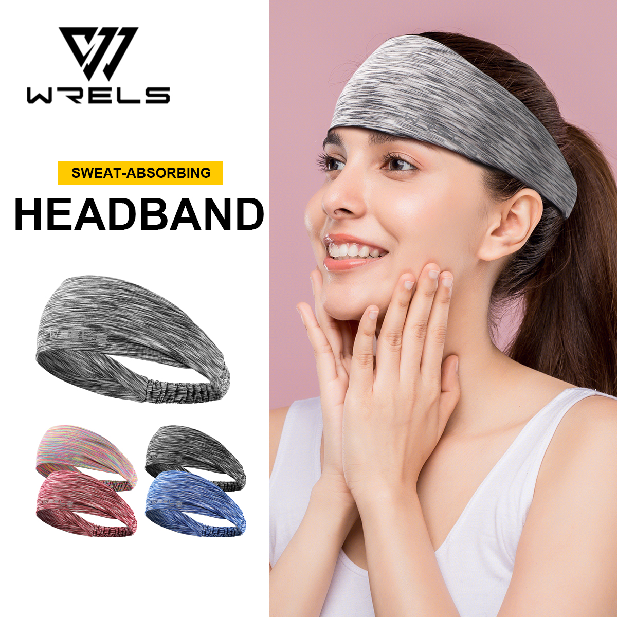Men'S Yoga Accessories - WRELS Elastic Sports Headbands Sweat Absorption