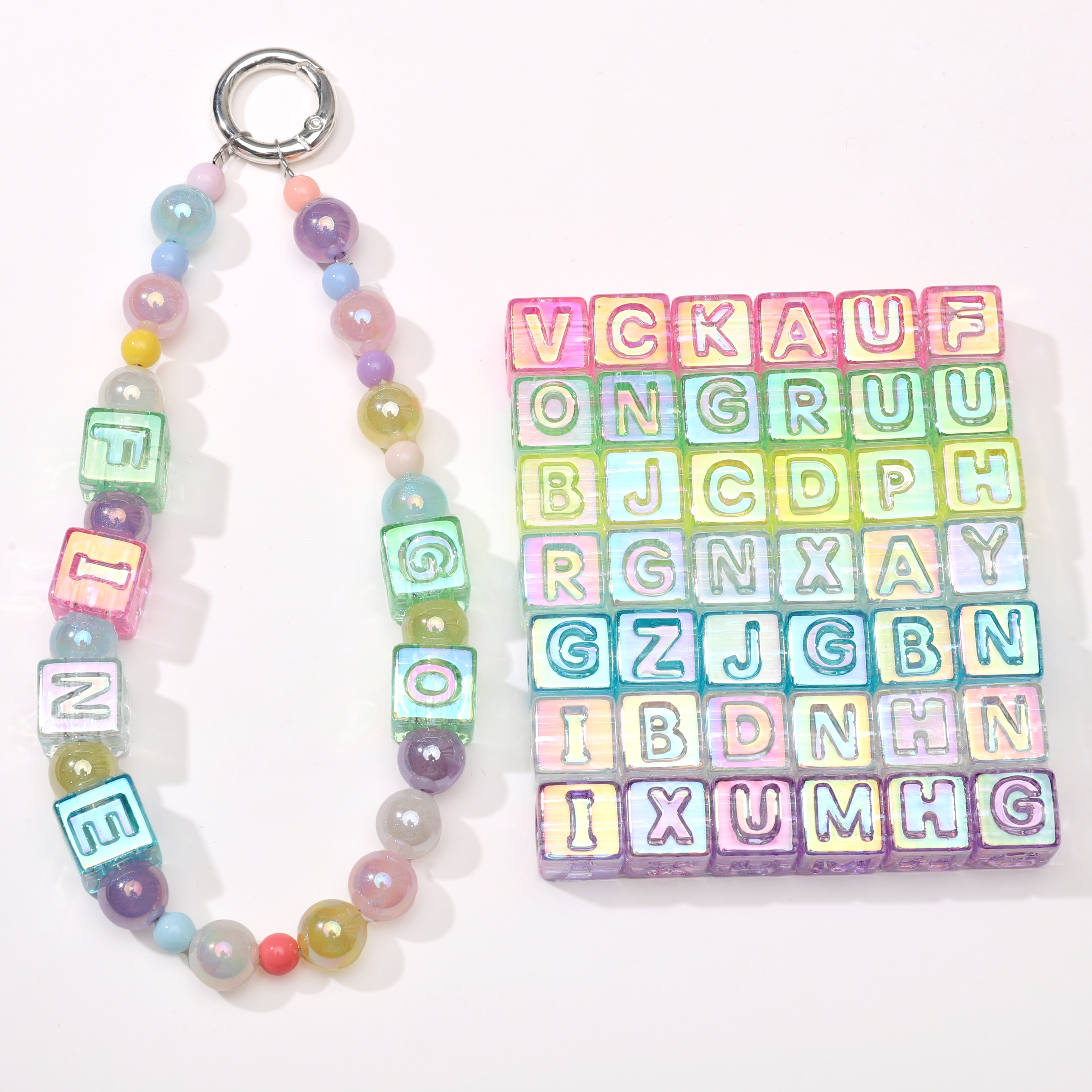 10Pcs beading Colorful Clear L - Bead Bracelet Men 리뷰 및 가격