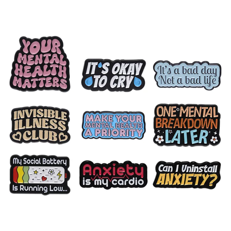 Quote Anxiety Brooch Enamel Pi - Men'S Accessories Quotes 리뷰 및 가격