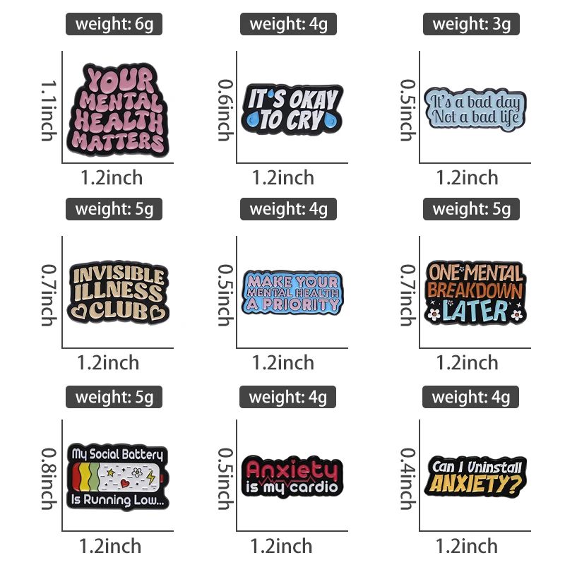 Quote Anxiety Brooch Enamel Pi - Men'S Accessories Quotes 리뷰 및 가격
