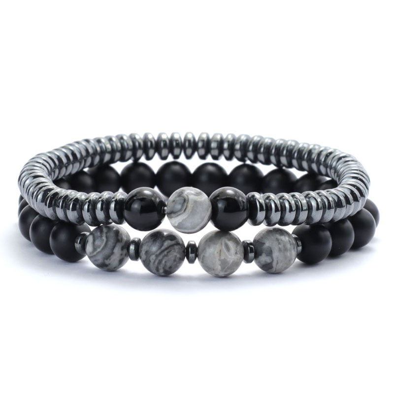 Stylish 2Pcs Men Bracelet Set  - Men'S Yoga Accessories 리뷰 및 가격