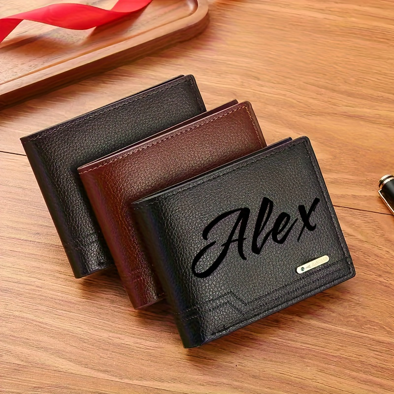 Customizable Text and Initials - Bifold Leather Wallet 리뷰 및 가격