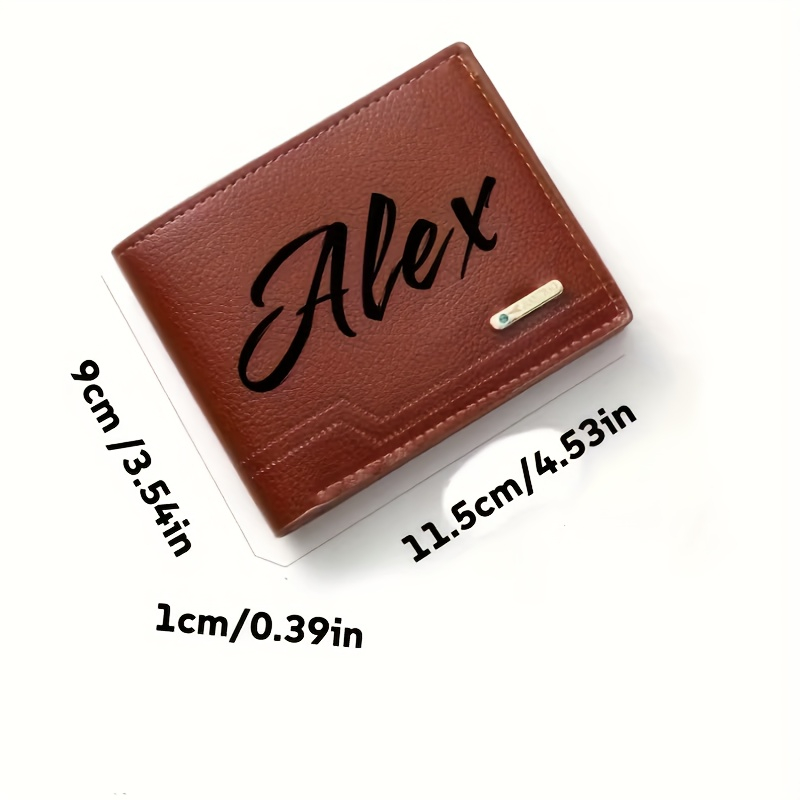 Customizable Text and Initials - Bifold Leather Wallet 리뷰 및 가격