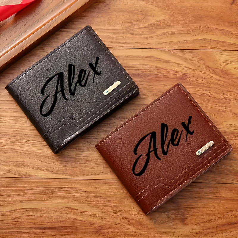Customizable Text and Initials - Bifold Leather Wallet 리뷰 및 가격