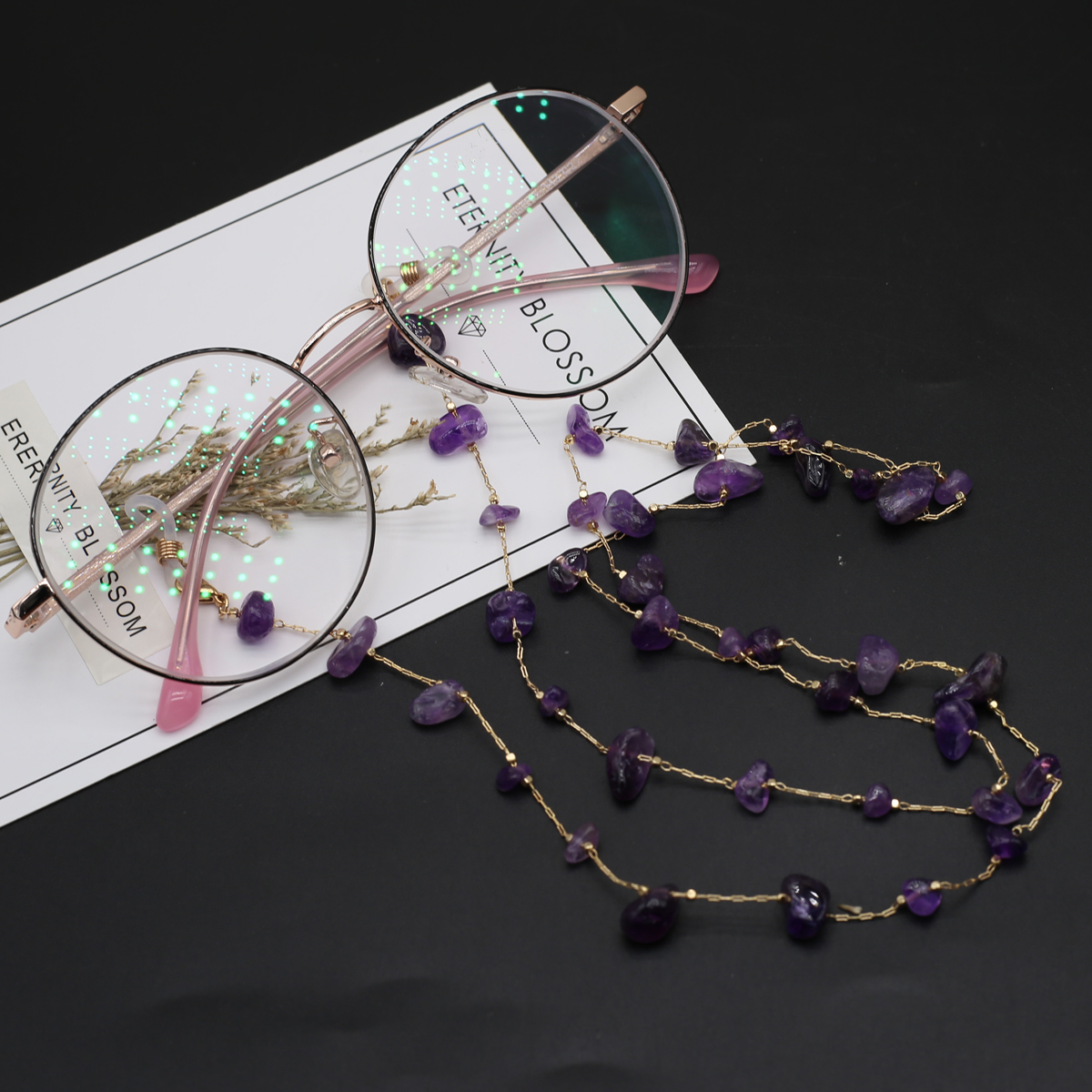 Natural Amethyst Stone Beaded  - Men Accessories All 리뷰 및 가격