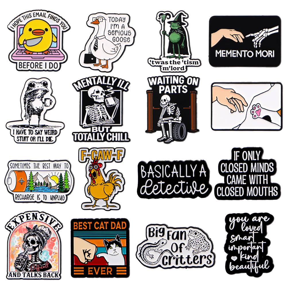 Memento Mori Quotes Brooches f - Men'S Accessories Quotes 리뷰 및 가격