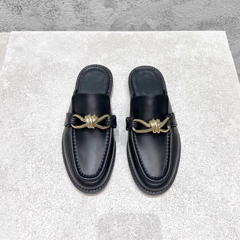 Metal Buckle Half Slippers For - Men'S Accessories Leather 리뷰 및 가격