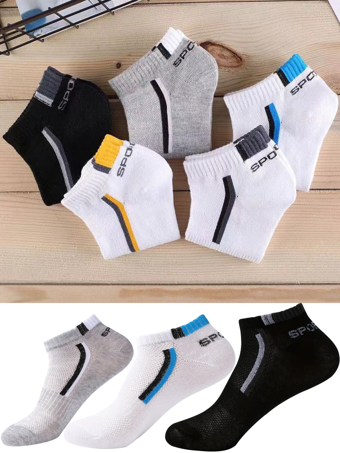 5/40 Pairs Mens Ankle Boat Soc - Men Accessories To Wear 리뷰 및 가격