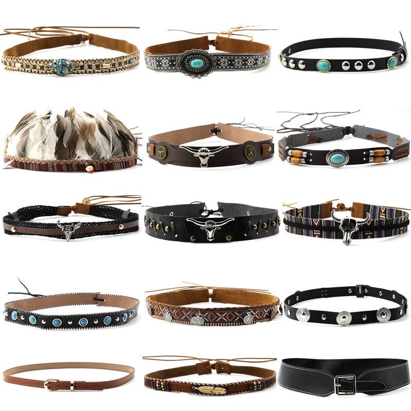 Retro Ethnic Style Belt, Headb - Men Accessories Ethnic 리뷰 및 가격