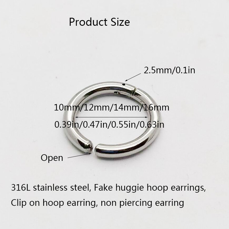 2/6Pcs Fake Huggie Hoop Earrin - Men Accessories Earrings 리뷰 및 가격