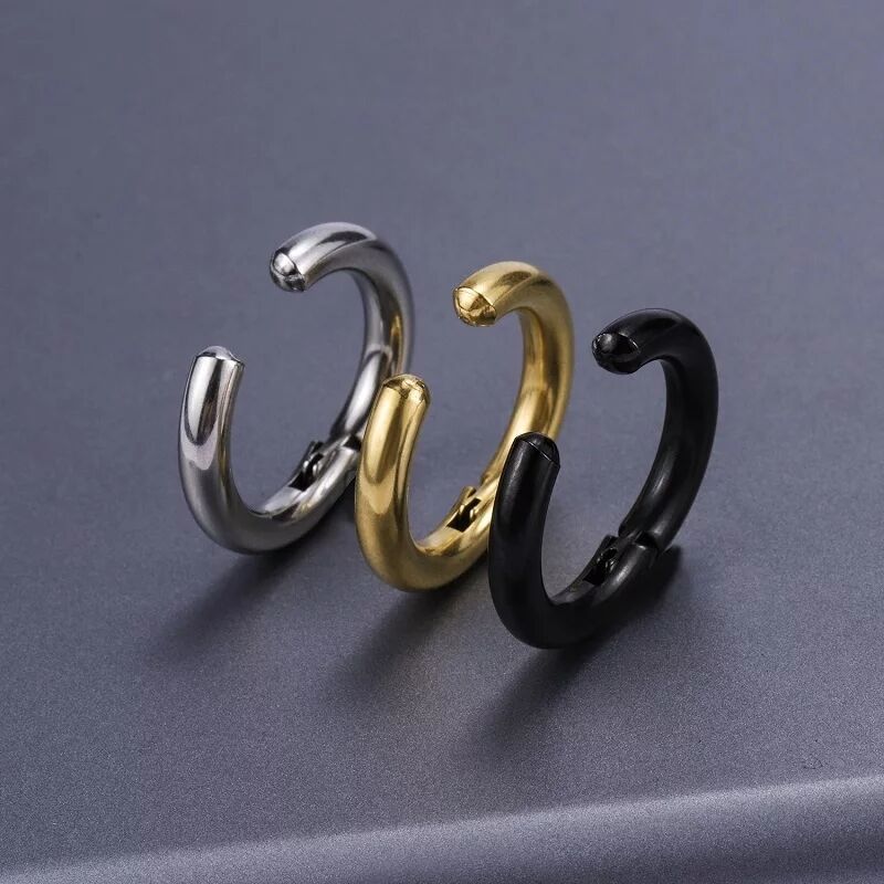 2/6Pcs Fake Huggie Hoop Earrin - Men Accessories Earrings 리뷰 및 가격