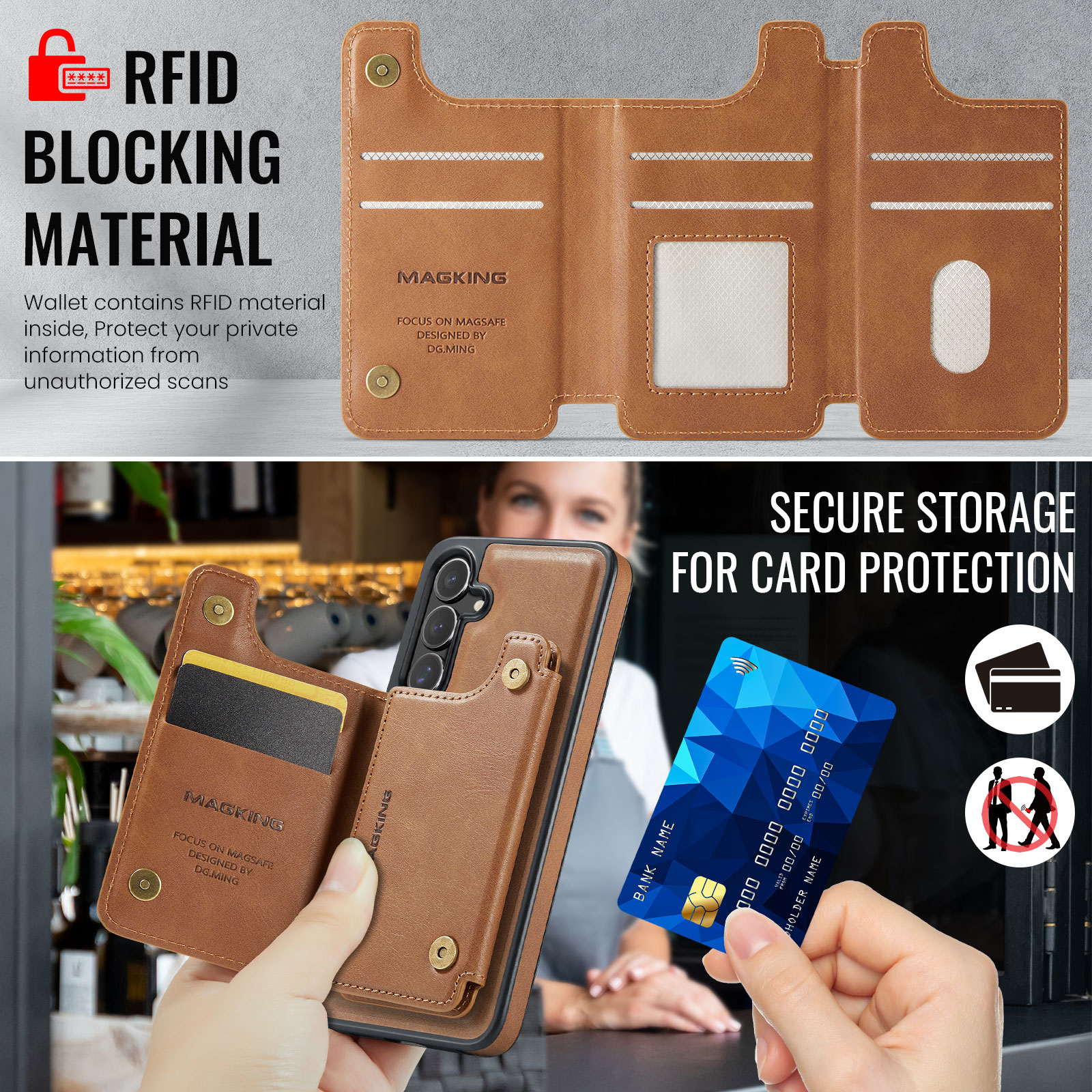 2 in 1 Detachable Card Holder  - Bifold Leather Wallet 리뷰 및 가격