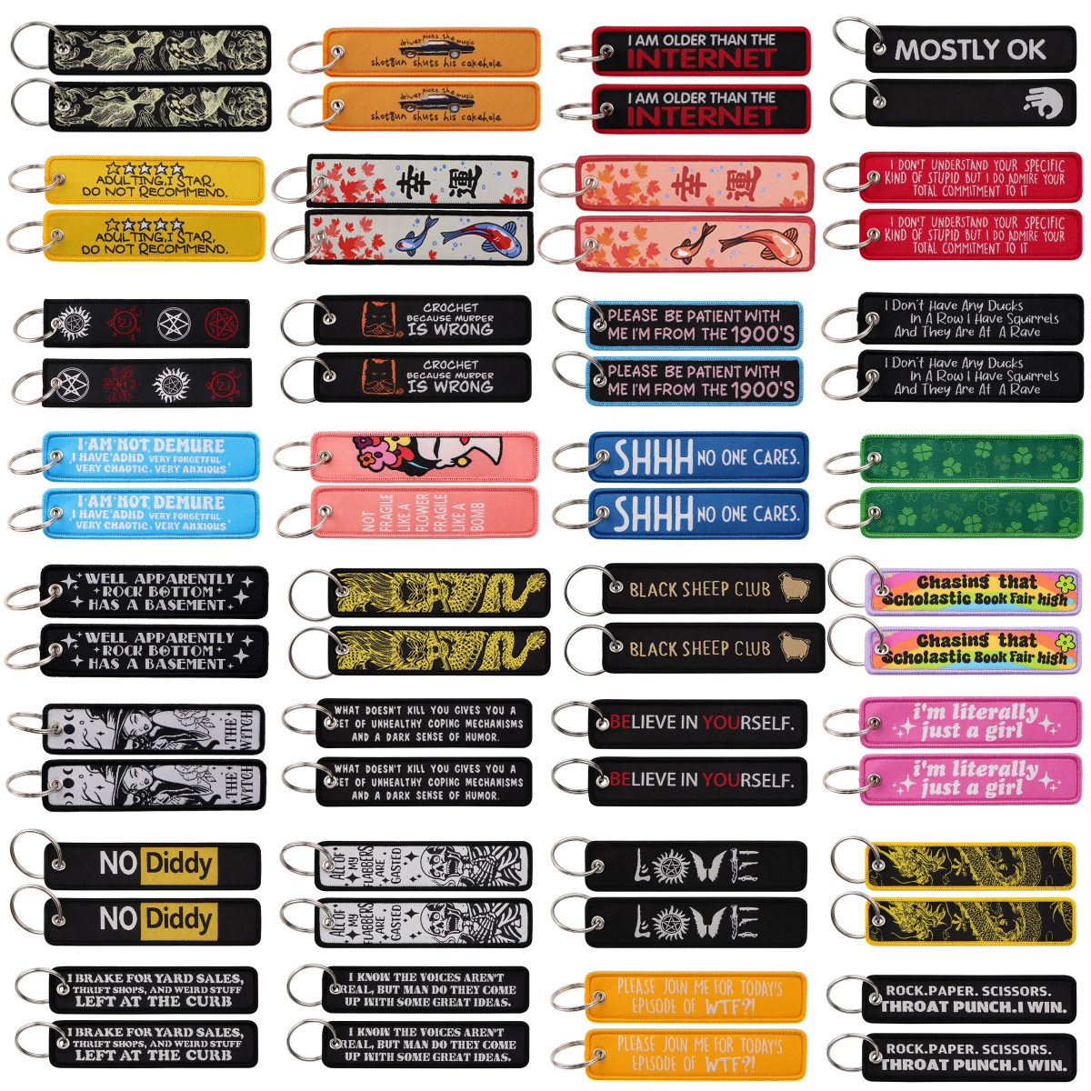 Koi Embroidery Key Fobs Supern - Men'S Accessories Quotes 리뷰 및 가격