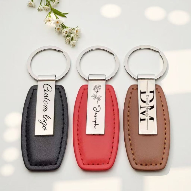 Personalized Leather Keychain  - Men Accessories All 리뷰 및 가격