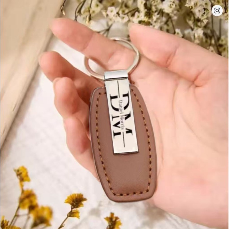 Personalized Leather Keychain  - Men Accessories All 리뷰 및 가격