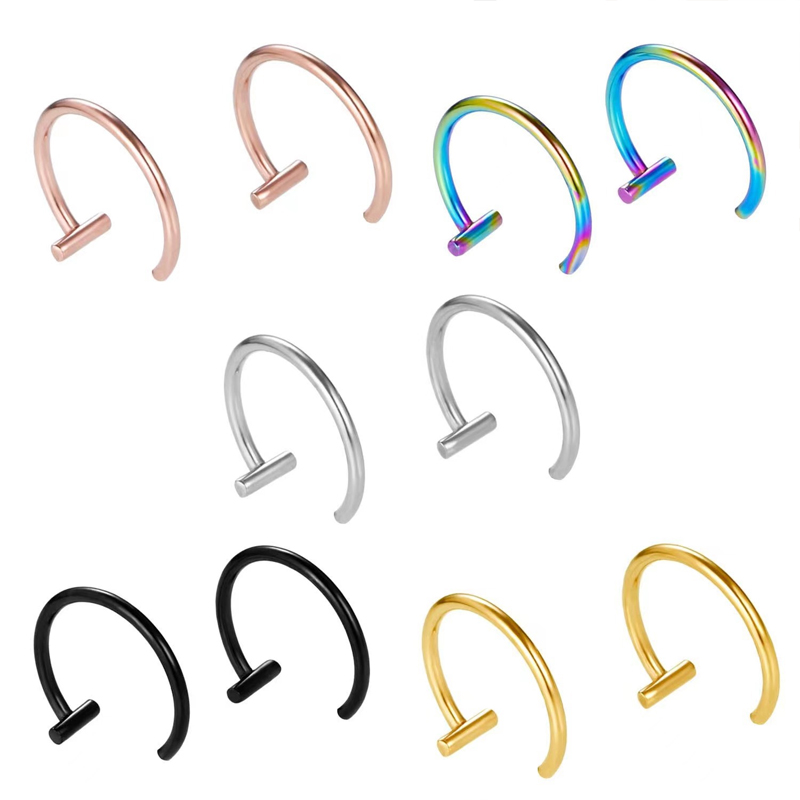 18G Surgical Steel Lip Ring Ha - Men Accessories Earrings 리뷰 및 가격