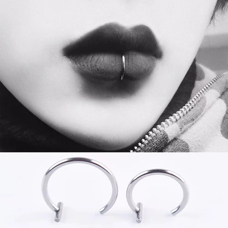 18G Surgical Steel Lip Ring Ha - Men Accessories Earrings 리뷰 및 가격