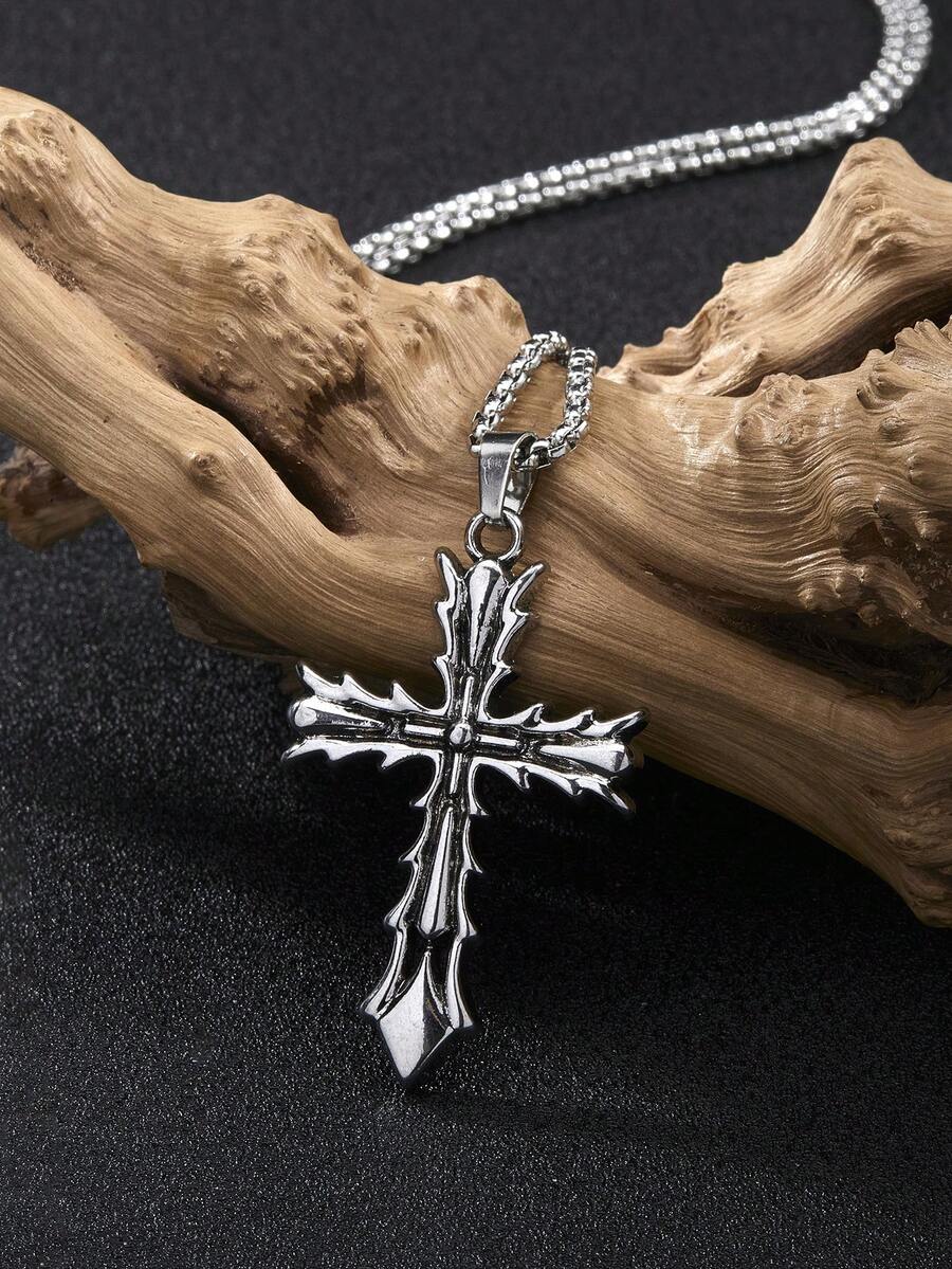 1pc Vintage Gothic Style Cross - Men Accessories To Wear 리뷰 및 가격