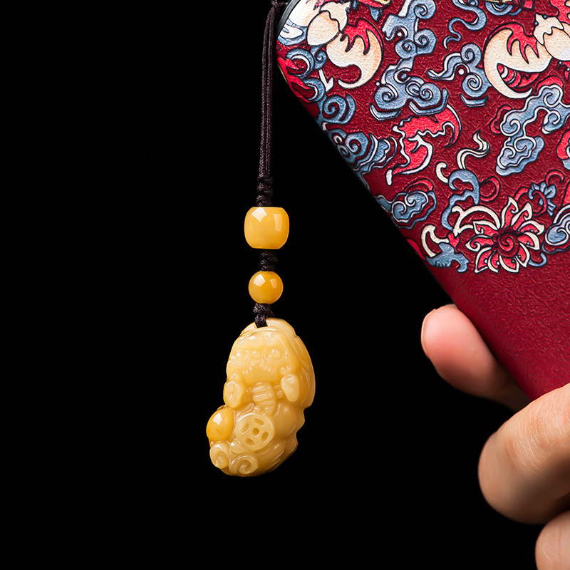Classic Natural Jade Yellow Ke - Men Accessories Ethnic 리뷰 및 가격