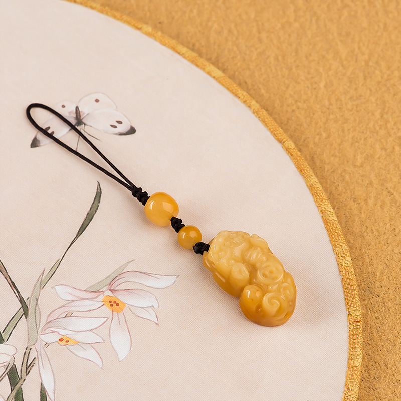 Classic Natural Jade Yellow Ke - Men Accessories Ethnic 리뷰 및 가격
