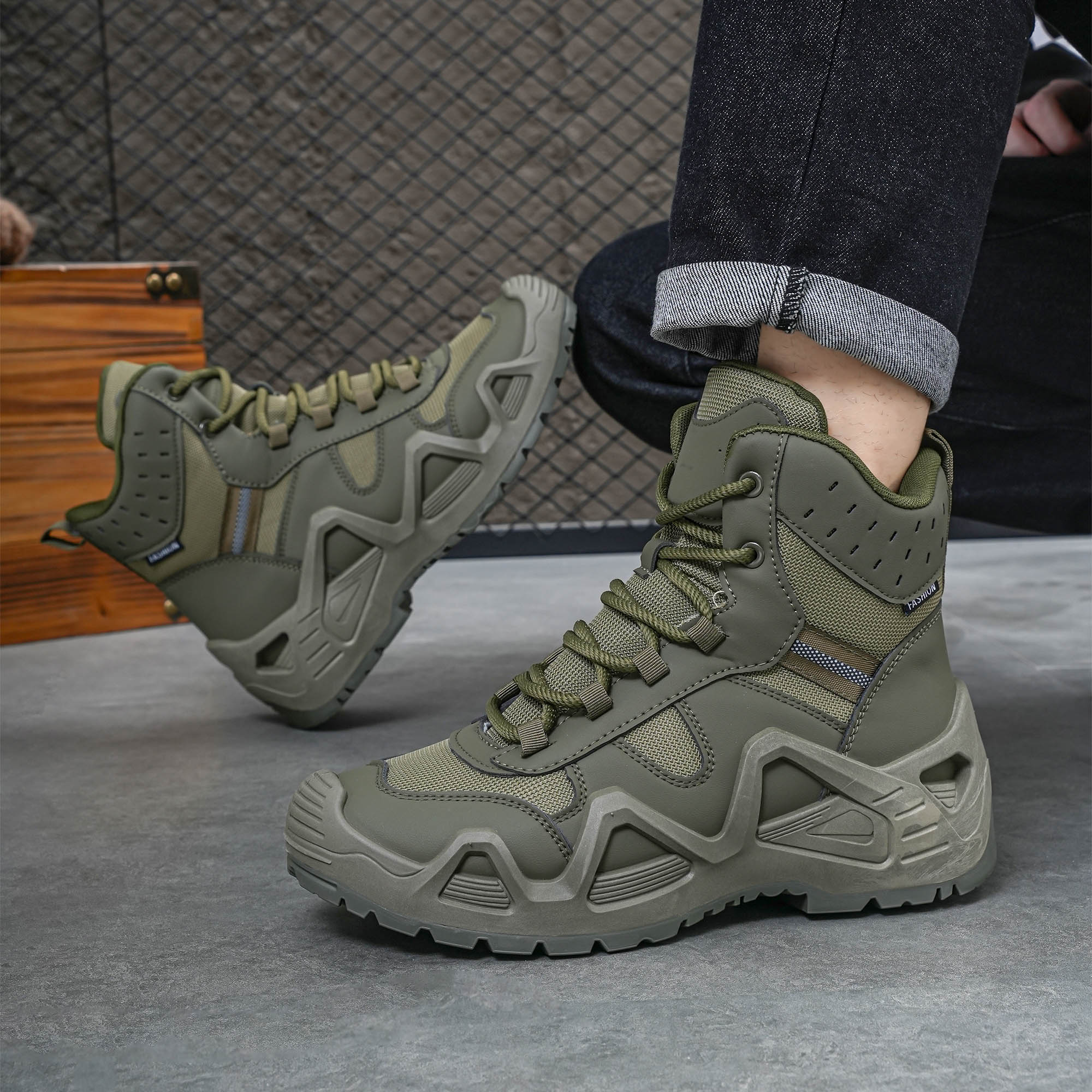Men's high top boots, hiking b - Men Accessories To Wear 리뷰 및 가격