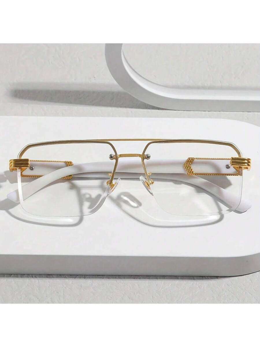 Mens Half-Frame Eyewear With T - Men Accessories To Wear 리뷰 및 가격