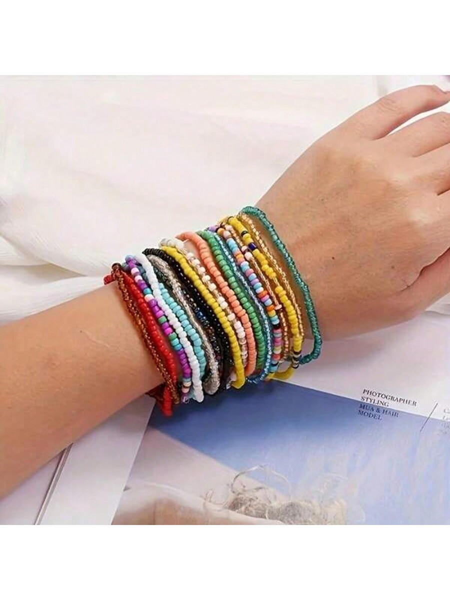 17pcs/Set Bohemian Vacation Co - Bead Bracelet Men 리뷰 및 가격