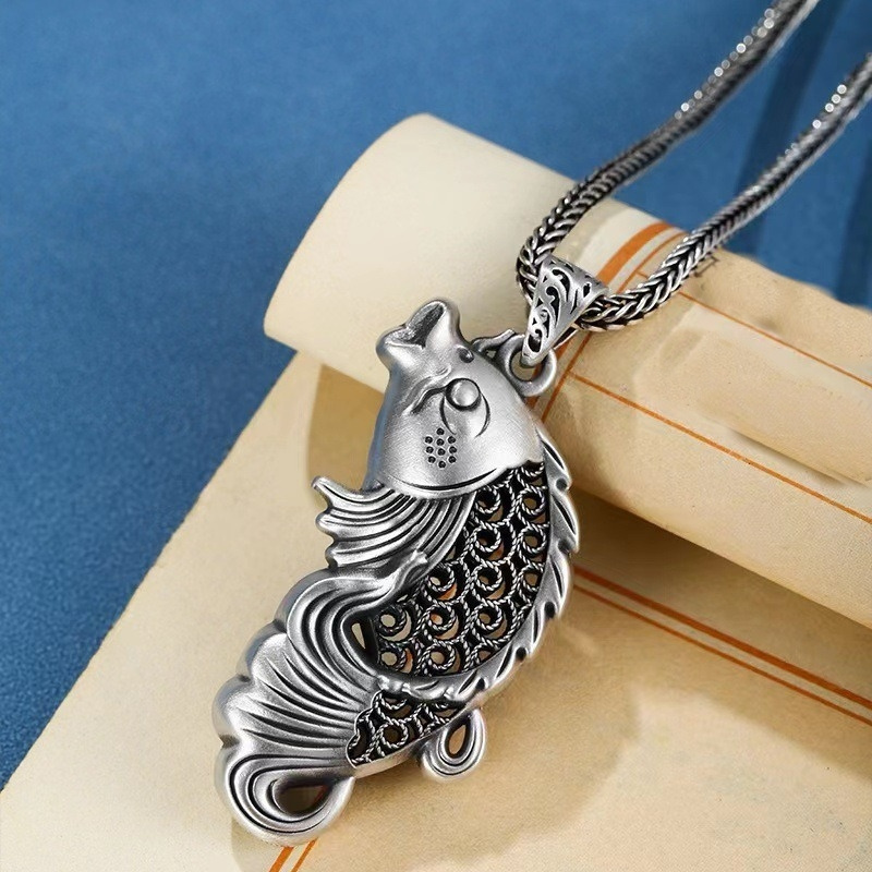 Vintage Relief Fish Pendant Fo - Men Accessories Ethnic 리뷰 및 가격