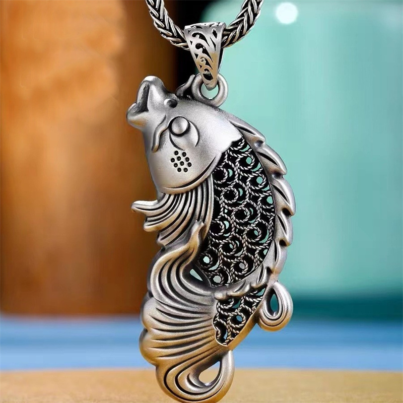 Vintage Relief Fish Pendant Fo - Men Accessories Ethnic 리뷰 및 가격
