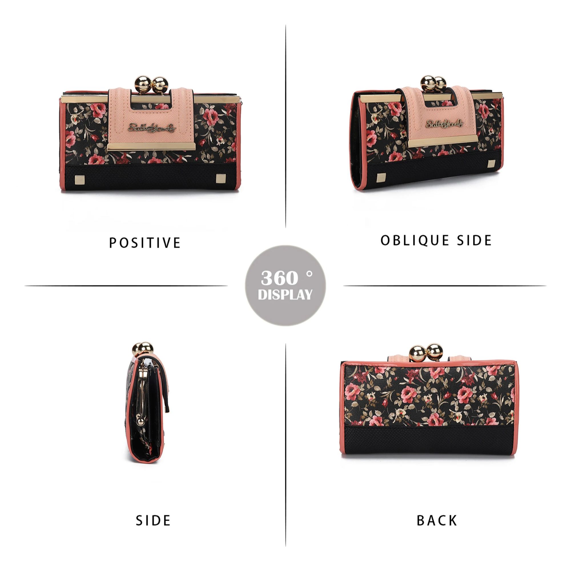 AFKOMST Women Floral Print Wal - Bifold Leather Wallet 리뷰 및 가격