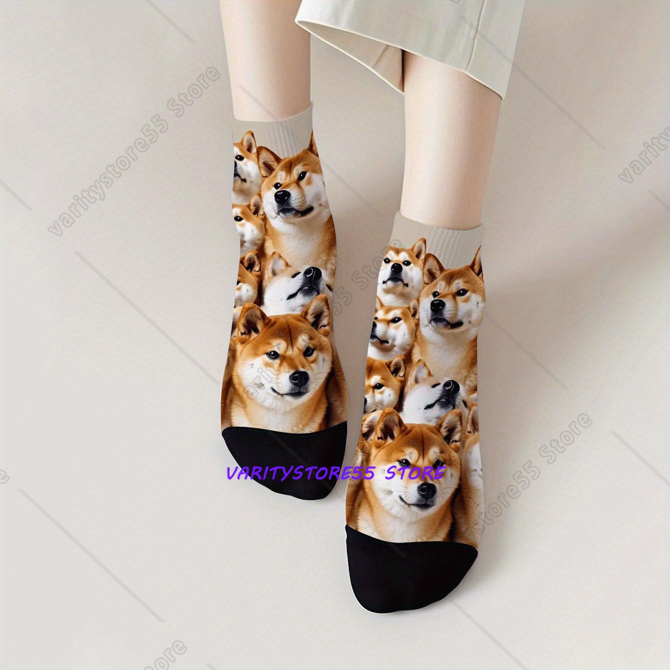 Cute Shiba Inu Print Ankle Soc - Men Accessories All 리뷰 및 가격