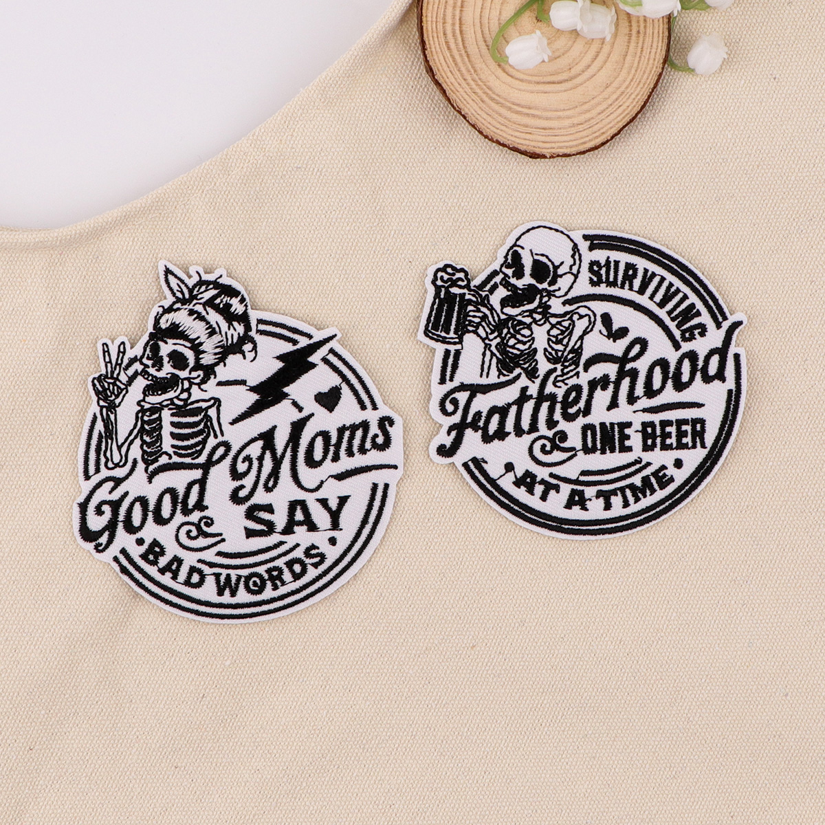 Skull Quotes Embroidery Patch  - Men'S Accessories Quotes 리뷰 및 가격