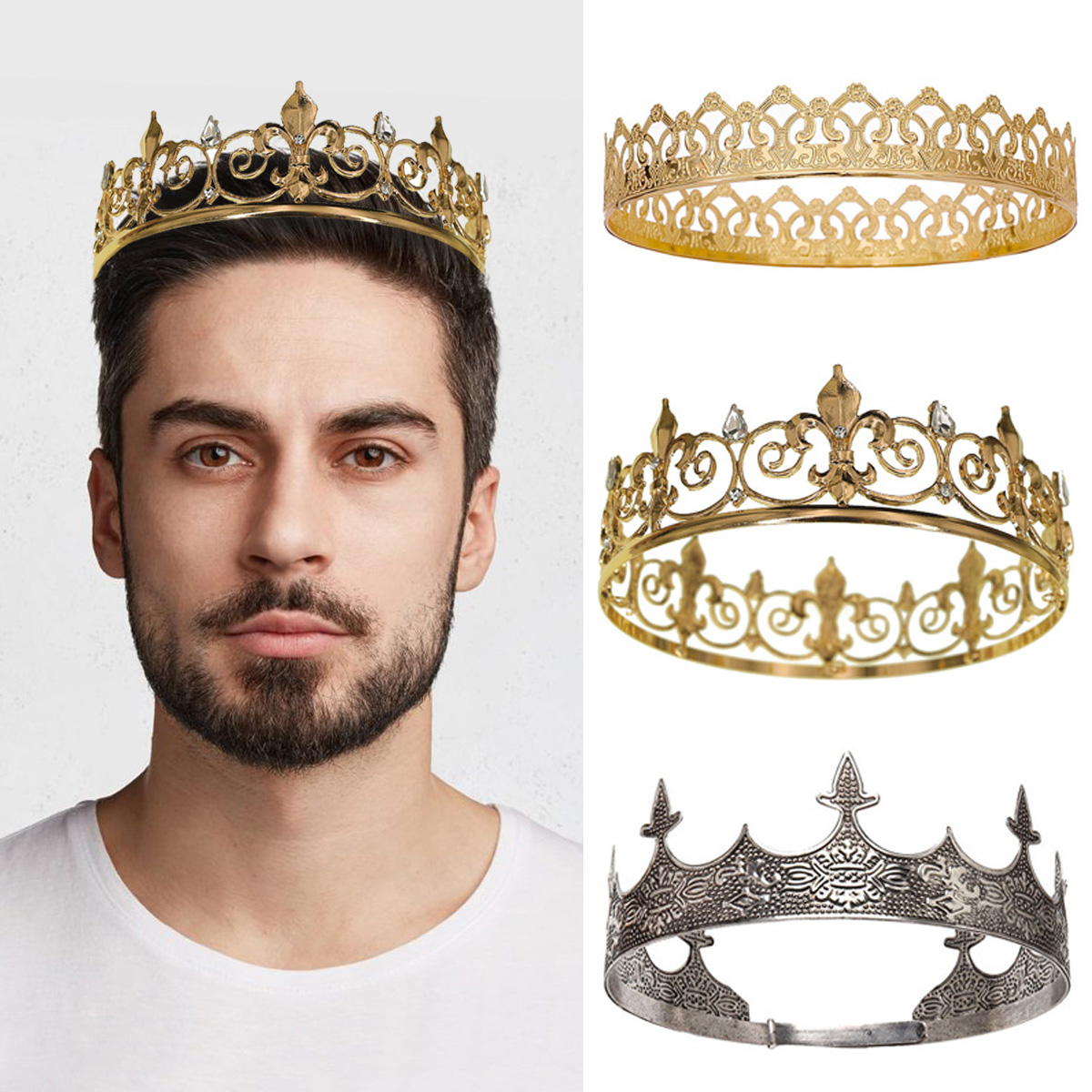 Royal King Queen Crown for Men - Men Accessories Hat 리뷰 및 가격