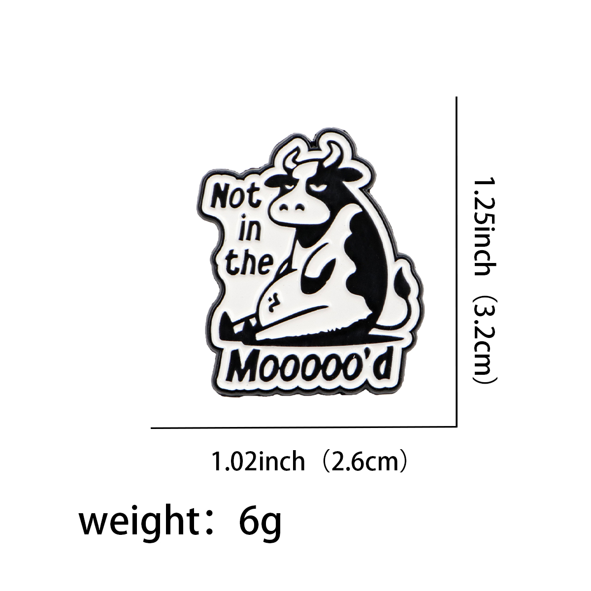 Cute Cow Enamel Pin Quote Badg - Men'S Accessories Quotes 리뷰 및 가격