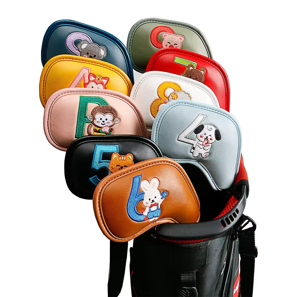 9Pcs Cute Cartoon Animal Golf  - Men'S Accessories Leather 리뷰 및 가격