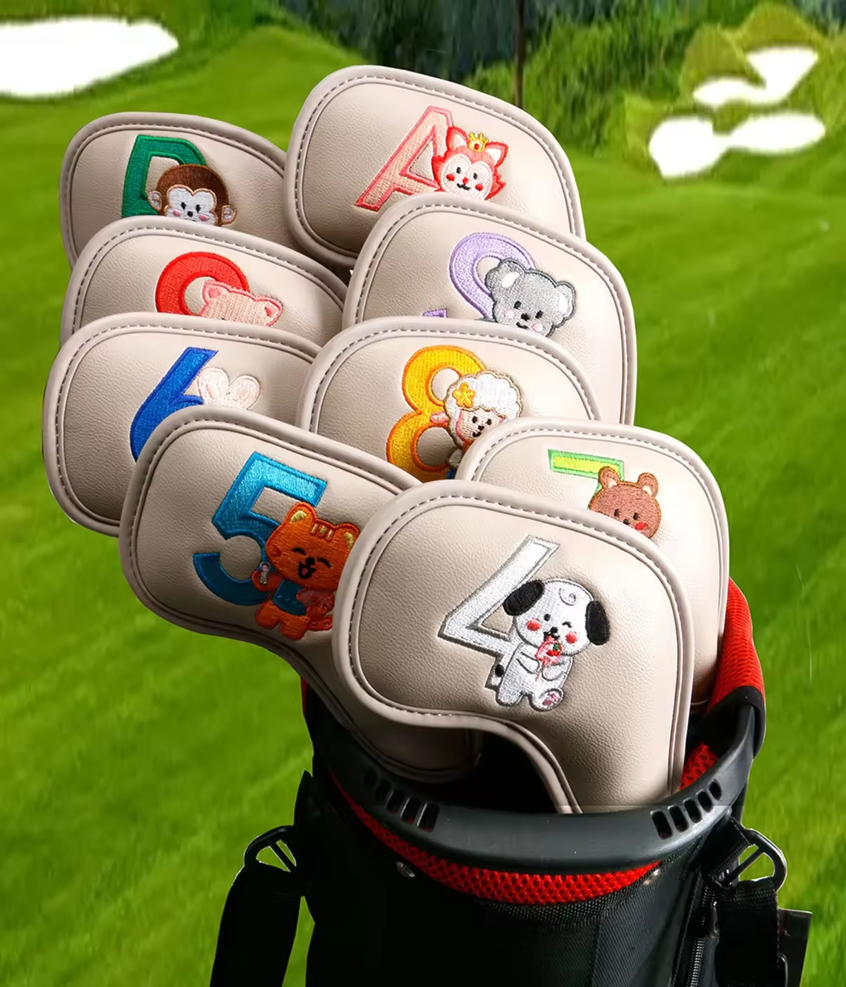 9Pcs Cute Cartoon Animal Golf  - Men'S Accessories Leather 리뷰 및 가격
