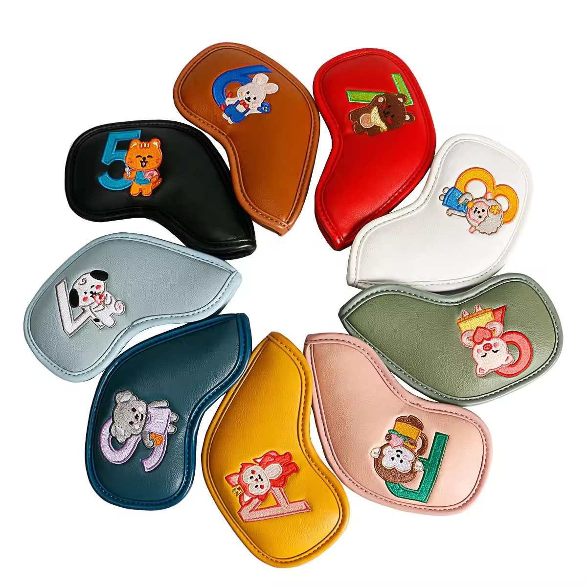 9Pcs Cute Cartoon Animal Golf  - Men'S Accessories Leather 리뷰 및 가격