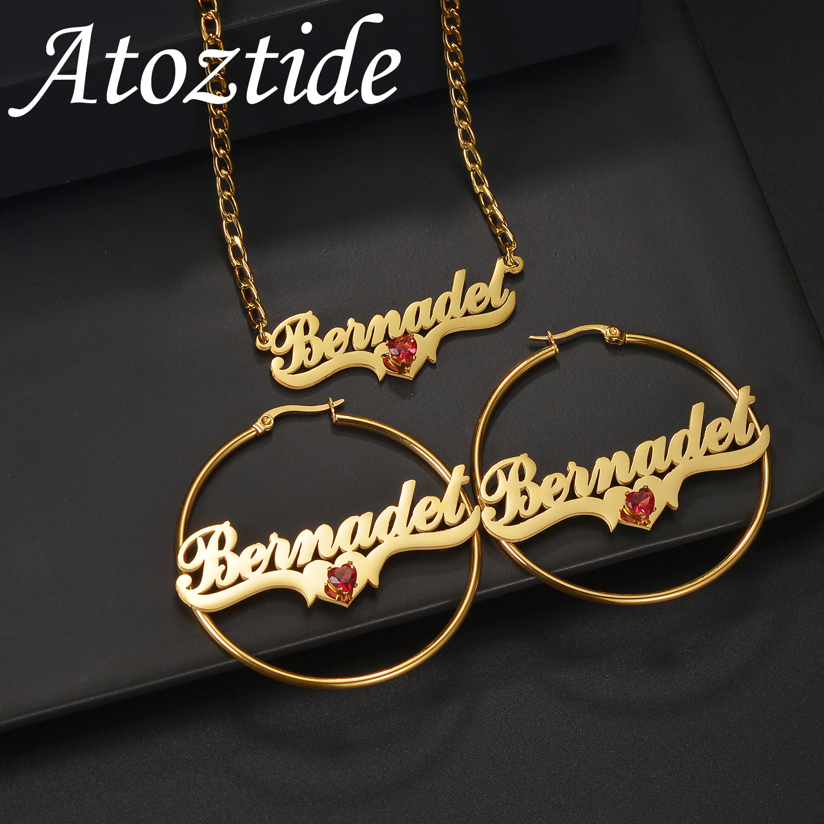 Atoztide Custom Name Necklace  - Men Accessories Earrings 리뷰 및 가격