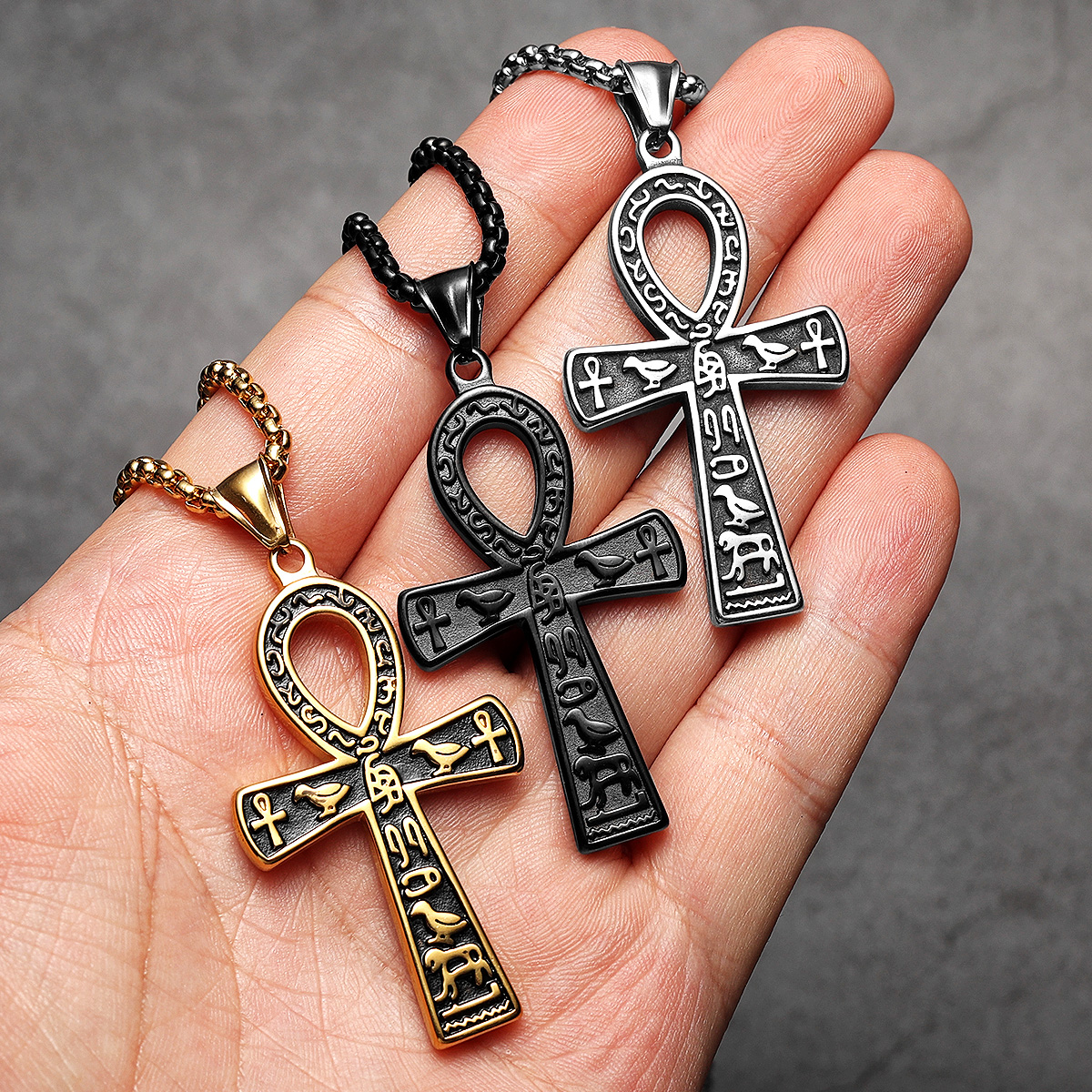 Egypt Cross Men Necklaces Stai - Men'S Accessories Jewelry Egypt 리뷰 및 가격