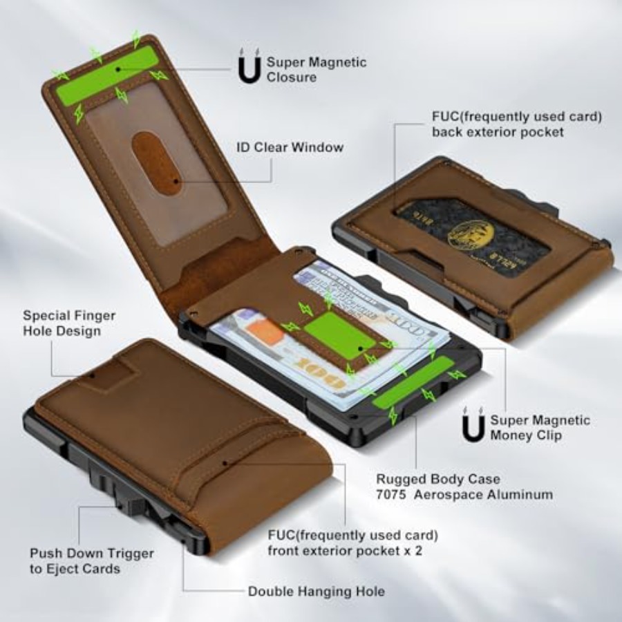Genuine Leather Wallet for Men - Money Clip Slim 리뷰 및 가격
